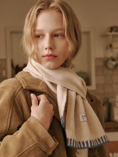 Piano Knit Muffler (Ivory)