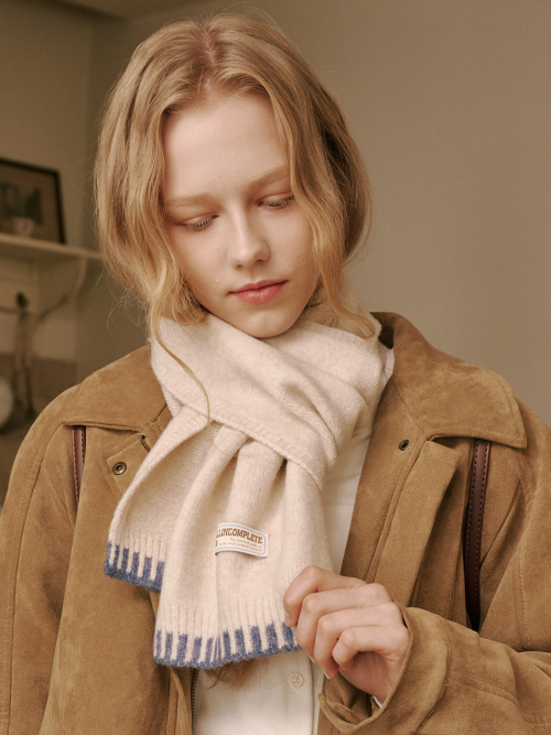 Piano Knit Muffler (Ivory)
