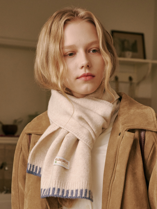 Piano Knit Muffler (Ivory)