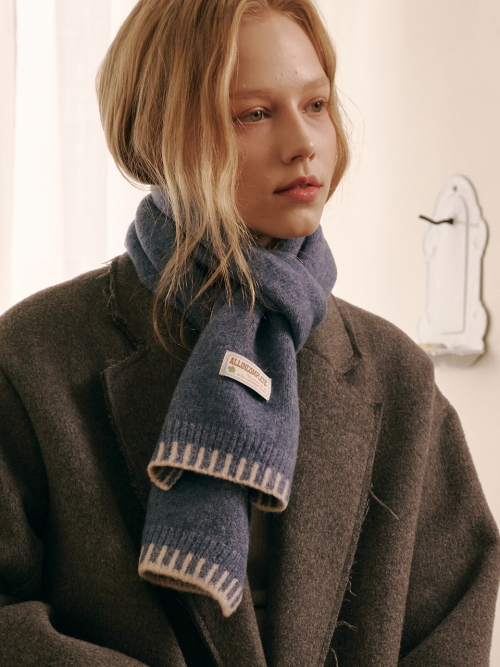 Piano Knit Muffler (Blue)