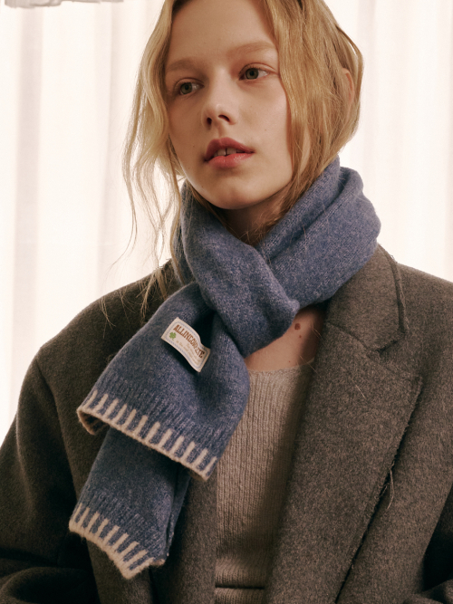 Piano Knit Muffler (Blue)