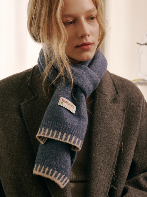 Piano Knit Muffler (Blue)
