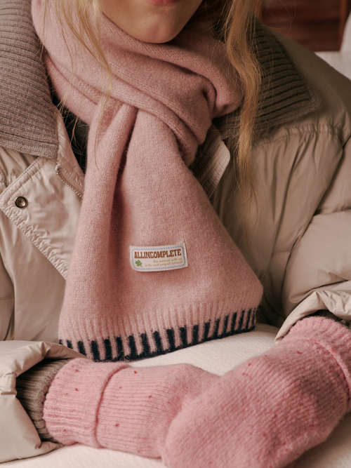 Piano Knit Muffler (Strawberry)