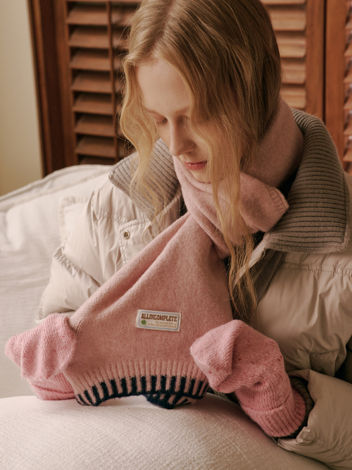Piano Knit Muffler (Strawberry)