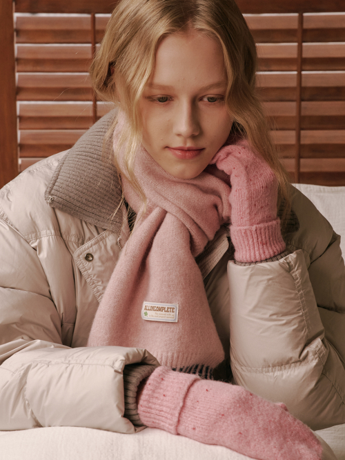 Piano Knit Muffler (Strawberry)