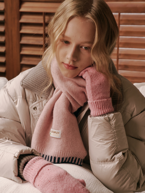 Piano Knit Muffler (Strawberry)