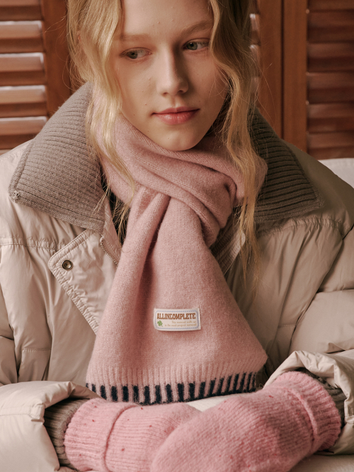 Piano Knit Muffler (Strawberry)