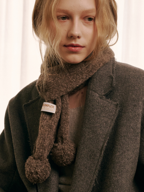 Marble Knit Mini Muffler (Brown)