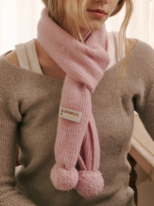 Marble Knit Mini Muffler (Pink)