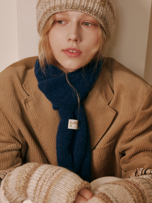 Marble Knit Mini Muffler (Blue)