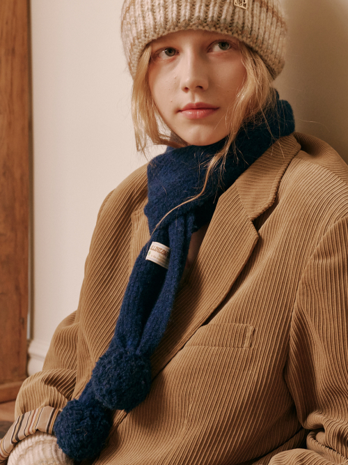 Marble Knit Mini Muffler (Blue)