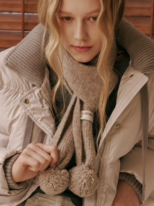 Marble Knit Mini Muffler (Oatmeal)