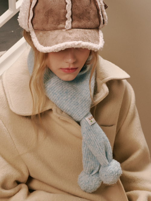 Marble Knit Mini Muffler (Sky Blue)