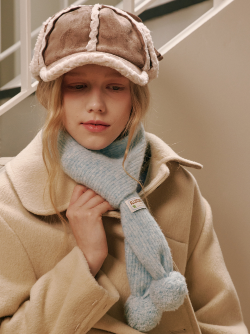 Marble Knit Mini Muffler (Sky Blue)