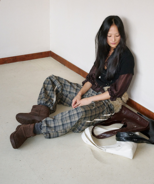 부클 버클 쇼츠 윈터 부츠 브라운