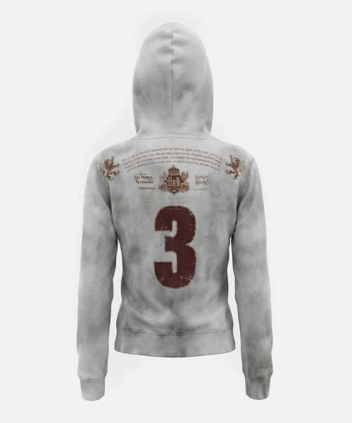 Royal Classic Distressed Hooded Zip-Up - White