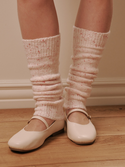 Dot Knit Leg Warmer (White)