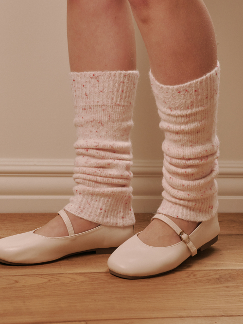 Dot Knit Leg Warmer (White)