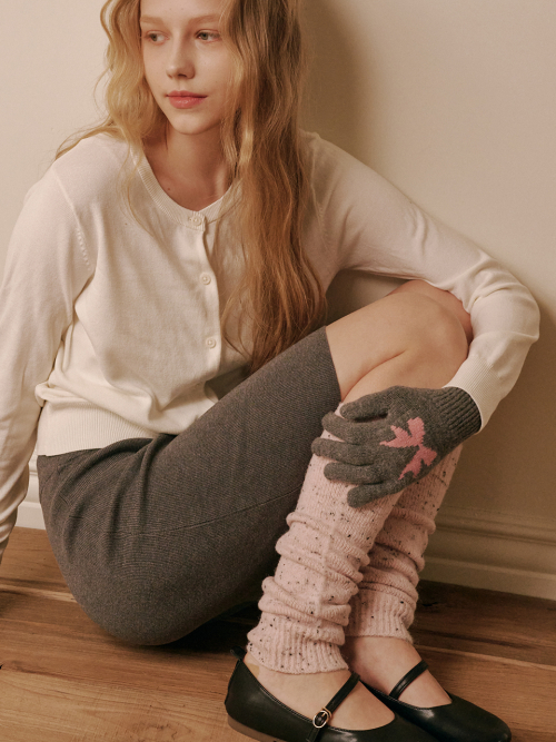 Dot Knit Leg Warmer (Dusty Pink)