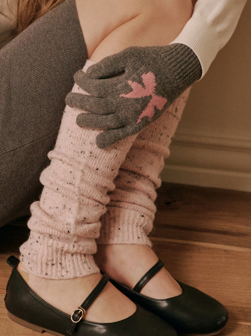 Dot Knit Leg Warmer (Dusty Pink)