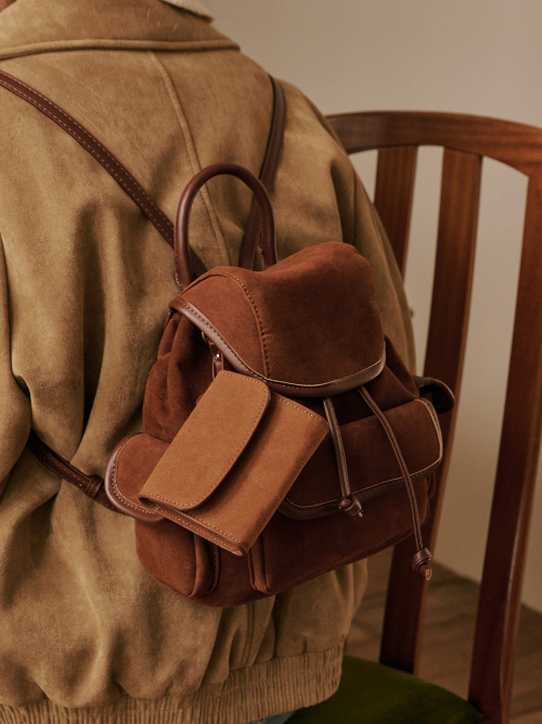 Lunar Suede Card Wallet (Brown)