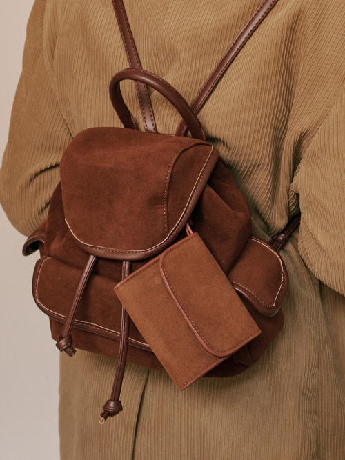 Lunar Suede Card Wallet (Brown)