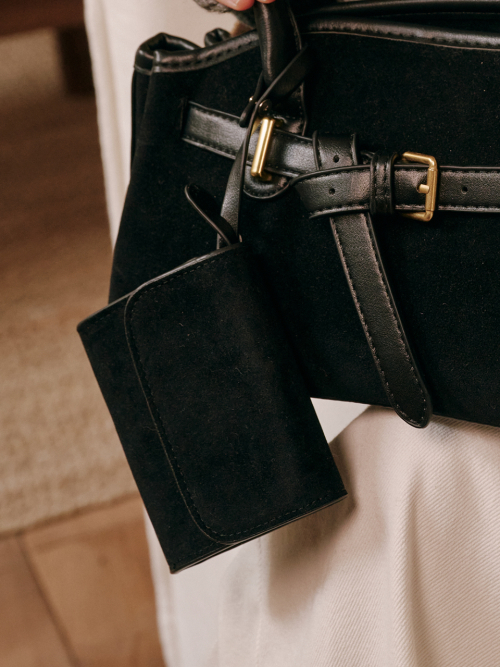 Lunar Suede Card Wallet (Black)