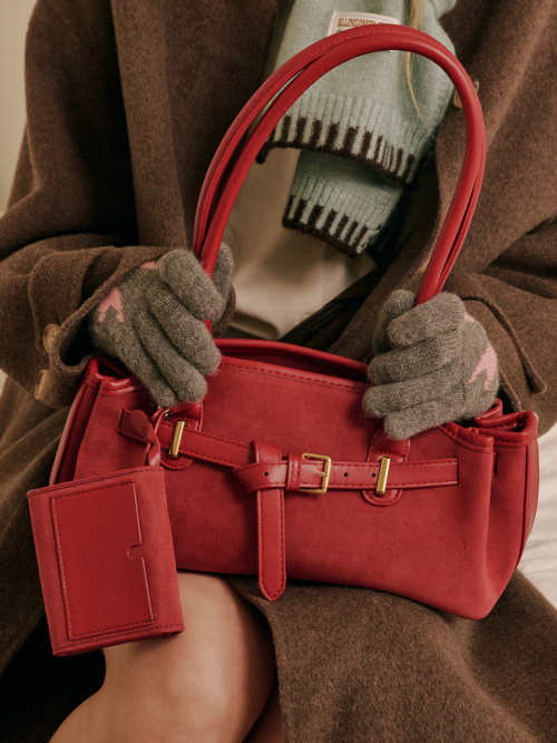Lunar Suede Card Wallet (Red)