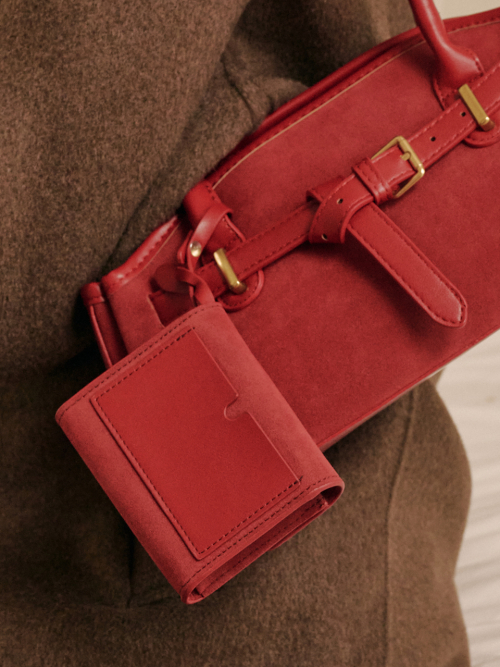Lunar Suede Card Wallet (Red)