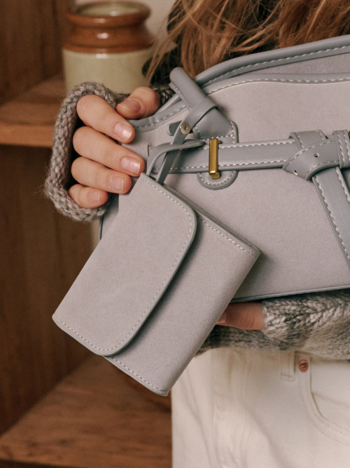 Lunar Suede Card Wallet (Sky Blue)