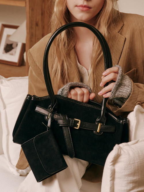 Luze Suede Bag (Black)