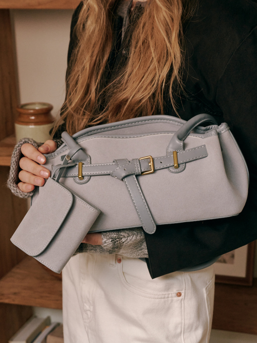 Luze Suede Bag (Sky Blue)