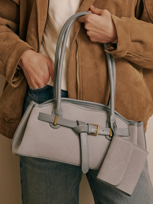 Luze Suede Bag (Sky Blue)