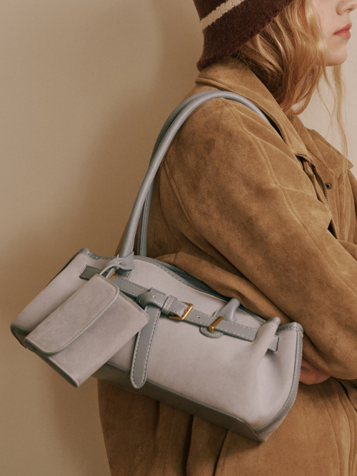 Luze Suede Bag (Sky Blue)
