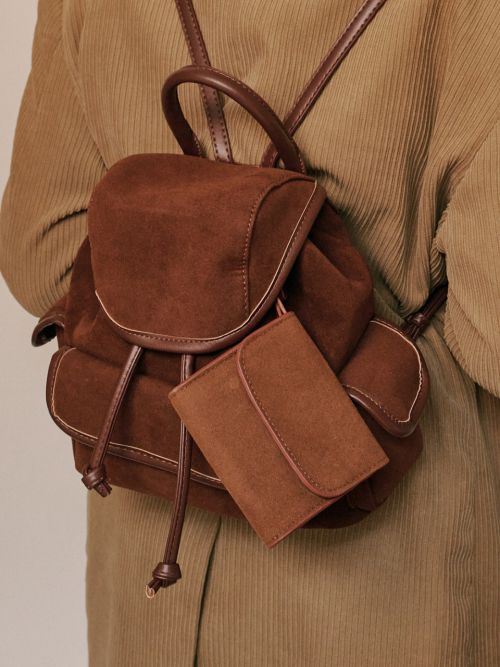 Nube Suede Mini Backpack (Brown)