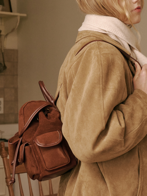 Nube Suede Mini Backpack (Brown)