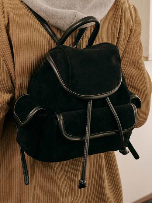 Nube Suede Mini Backpack (Black)