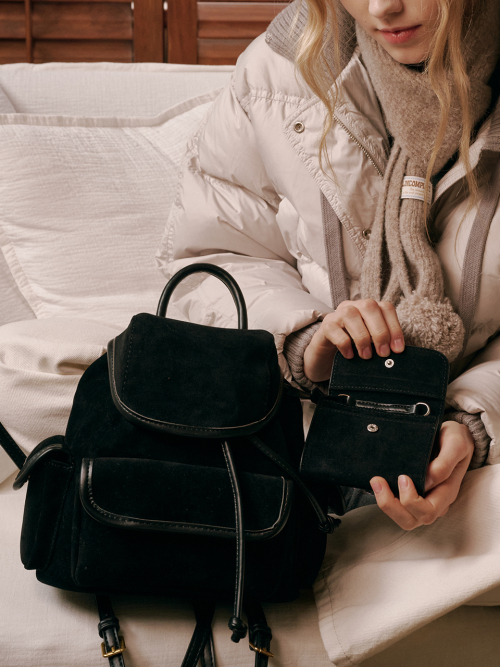 Nube Suede Mini Backpack (Black)