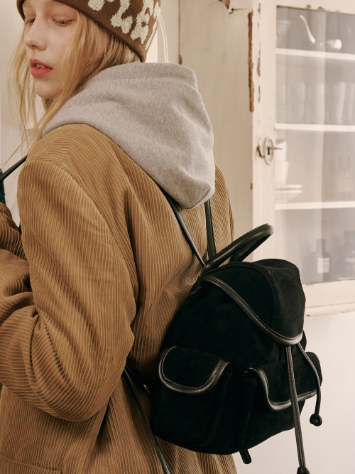 Nube Suede Mini Backpack (Black)