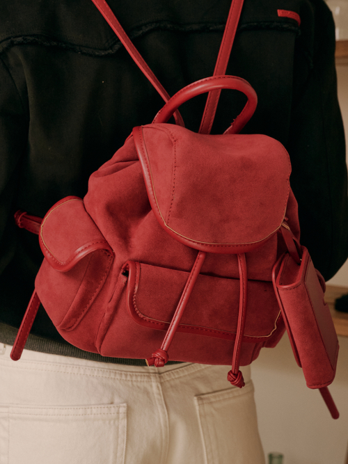 Nube Suede Mini Backpack (Red)