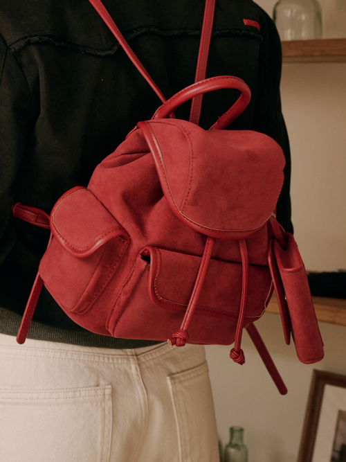 Nube Suede Mini Backpack (Red)