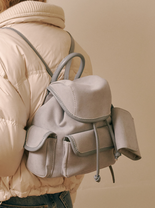 Nube Suede Mini Backpack (Sky Blue)