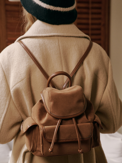 Nube Suede Mini Backpack (Camel)