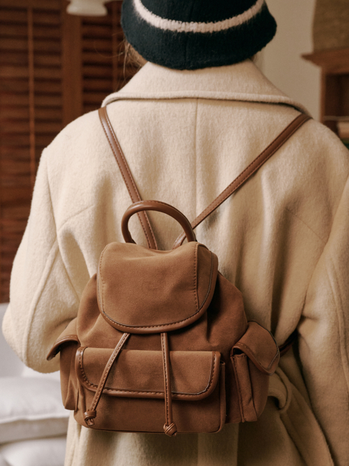 Nube Suede Mini Backpack (Camel)
