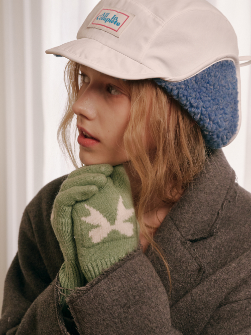 Ribbon Wool Gloves (Mint)