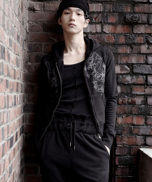 Pierced Slouch Beanie_[Black]