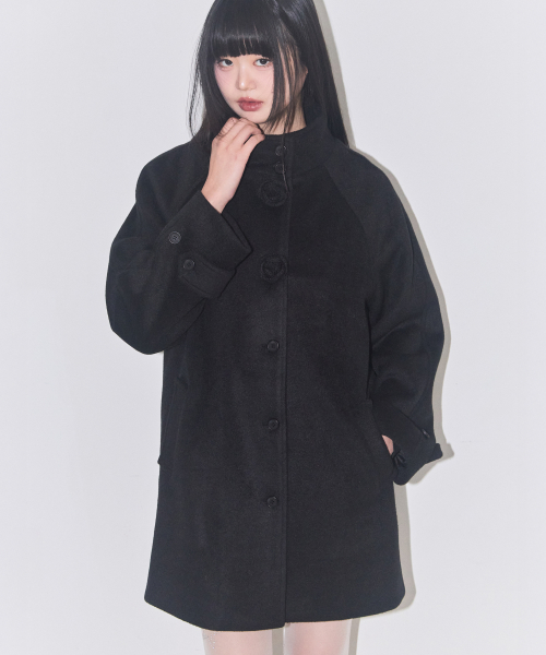 플레르 하프 코트 블랙