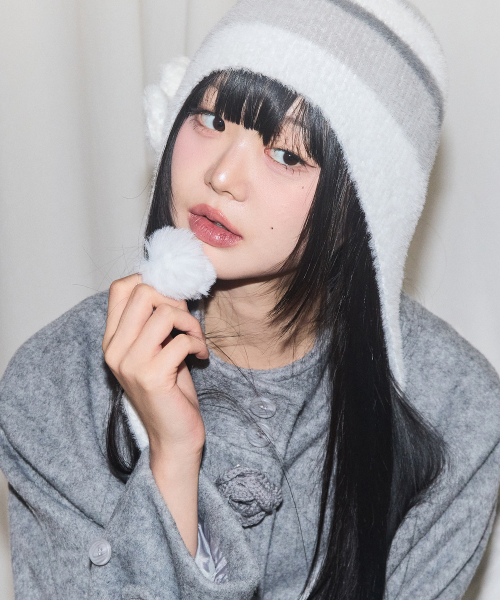 플레르 이어플랩 비니 아이보리