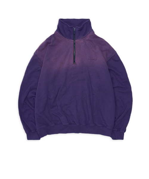 slouchy half-zip up in bleached purple