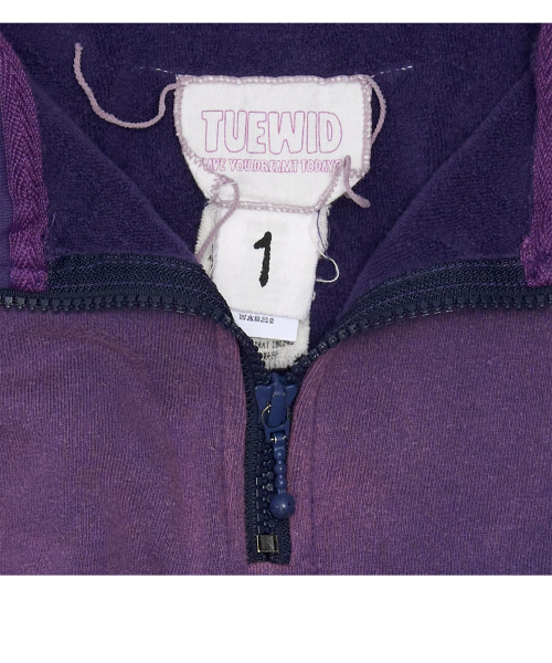 slouchy half-zip up in bleached purple